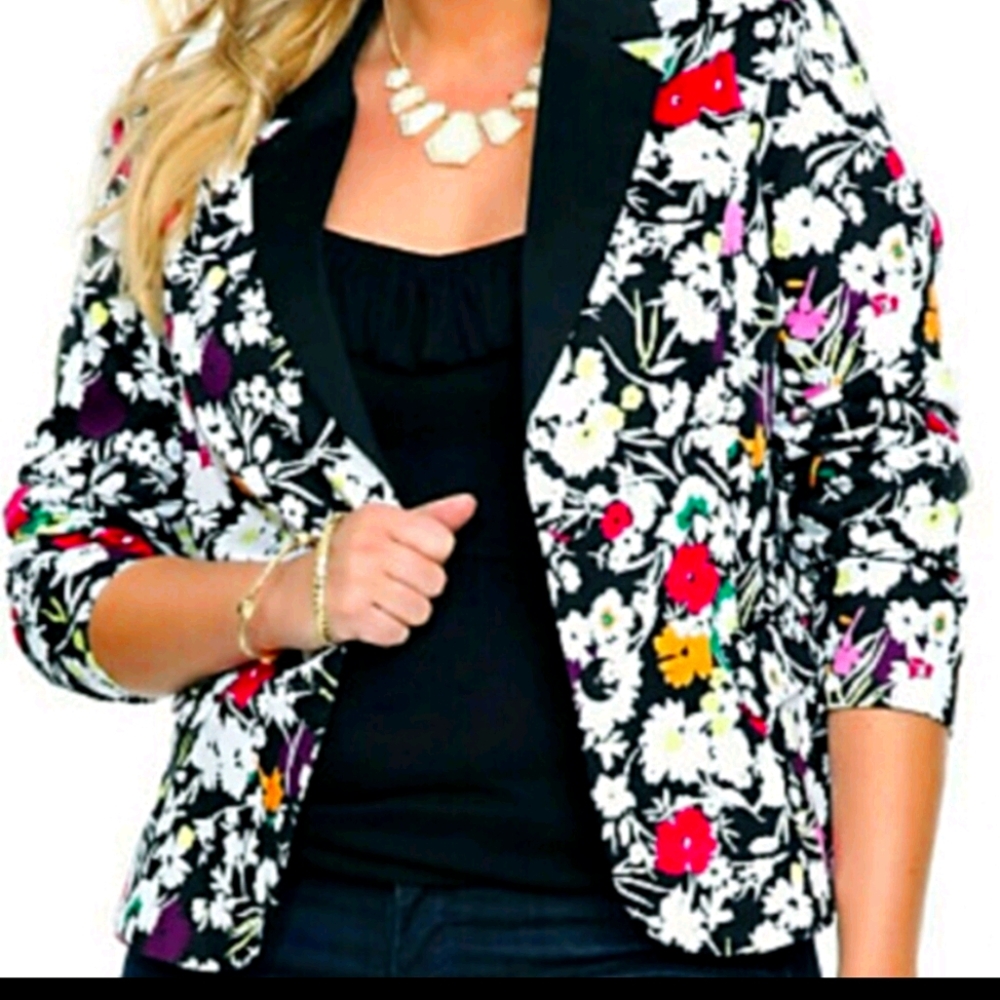 Torrid Black Floral Blazer